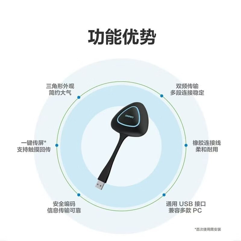 希沃电子白板 Seewo多媒体教学触摸一体机 WT12A无线传屏器 银灰色