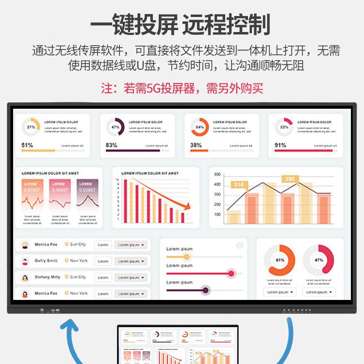 100寸智能视频会议平板触摸控一体机多媒体电子白板教学电视屏幕 4K