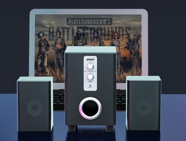 SADA D-200T笔记本台式机电脑音响木质小音箱蓝牙重低音炮 黑色