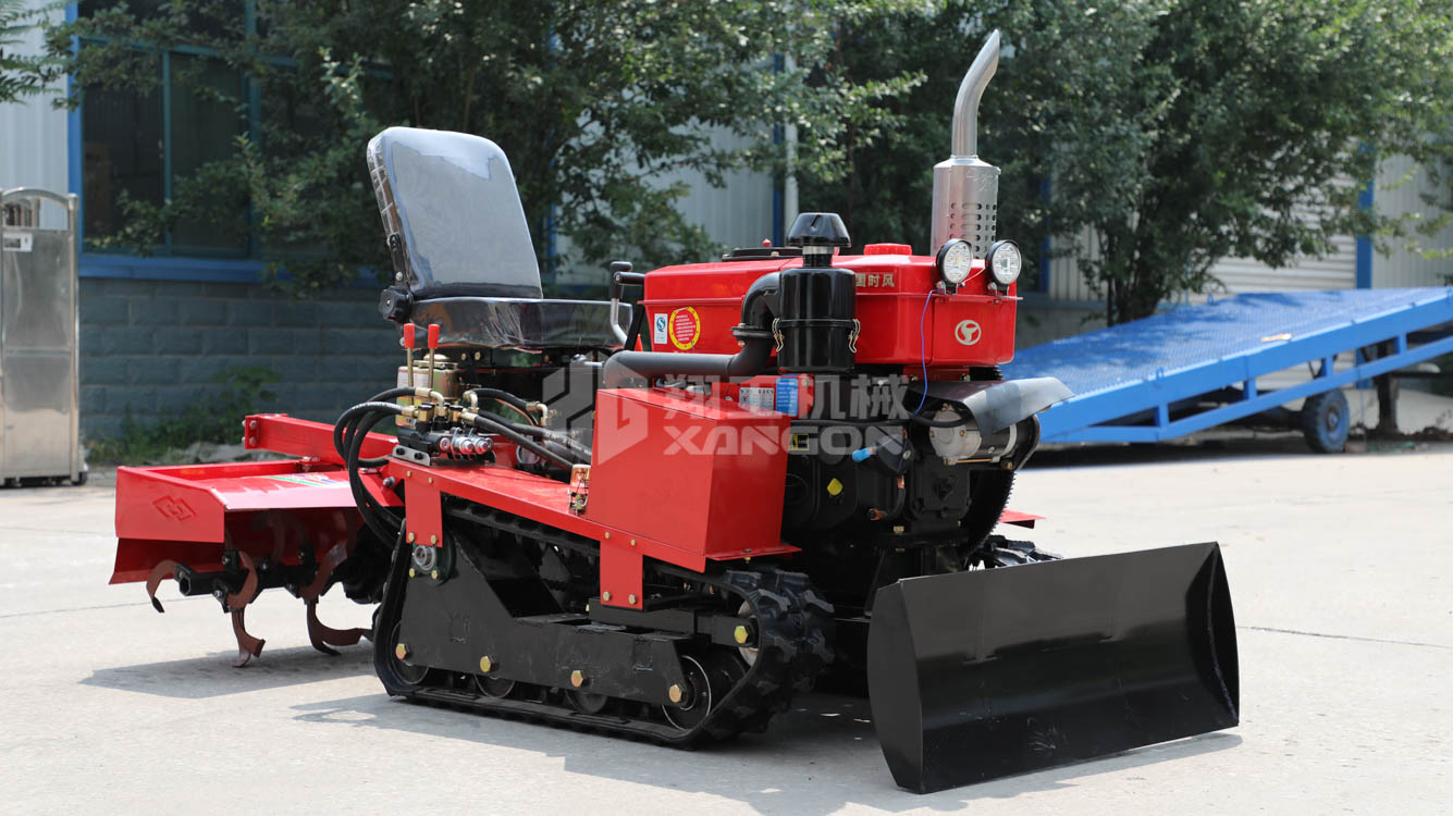 水旱两用履带式旋耕 可带多种辅具除草开沟推土回填 35马力