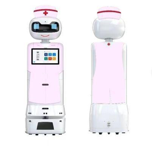 商业前台机器人 物品配送 双屏呈现 多模块化设计 白色