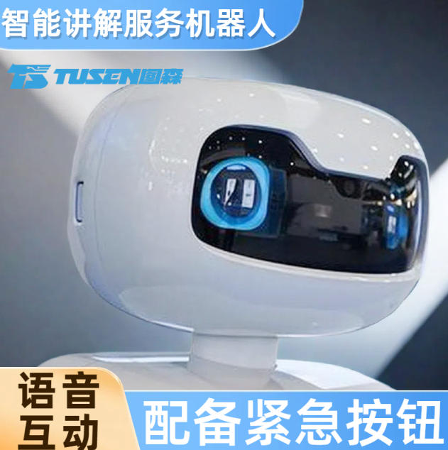 陪伴智能服务机器人 感知环境强 人形设计 低速驾驶 白色