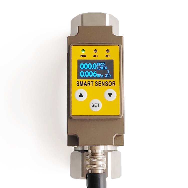 一体式流量压力温度传感器 三模拟量输出 小口径叶轮式流量计 304不锈钢接口