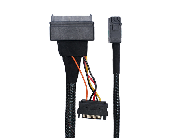 SFF8643 转 SFF8639数据线 1米、0.5米,IO-CAB40120 乐扩