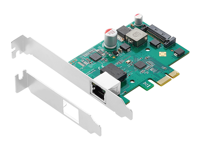 PCIe转单口2.5G POE图像采集卡,IO-POE225L-GLAN 短铁片