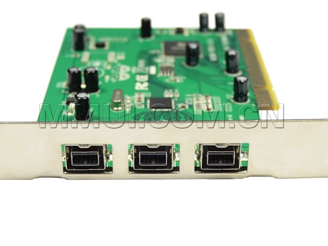 3口PCI 1394视频采集卡，3个1394B口，TI8280芯片，IO-PIO8280-3B 乐扩