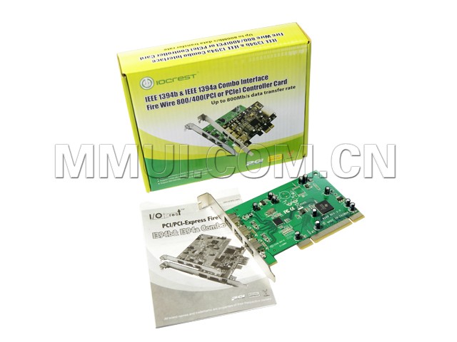 3口PCI 1394视频采集卡，3个1394B口，TI8280芯片，IO-PIO8280-3B 乐扩