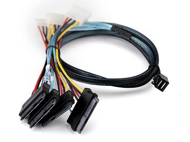 MiniSAS HD(SFF8643)转SAS29P+大四P*4 L=1米，IO-CAB864314 乐扩