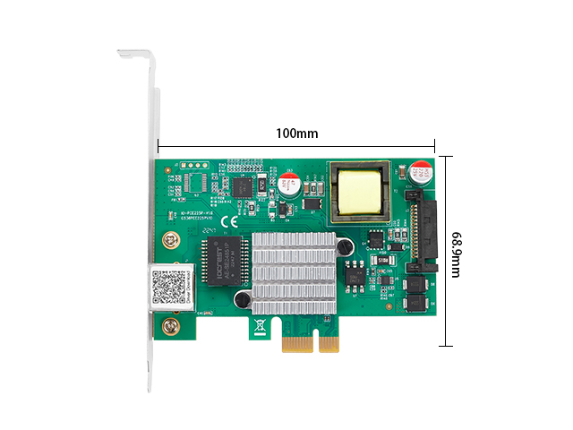 PCIe转单口2.5G POE图像采集卡，IO-PCE225P-GLAN 乐扩