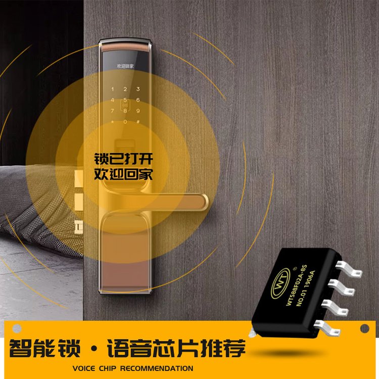 音乐闹钟芯片 报警声音效IC 内置存储播放 WT588F02X-8S SOP-8