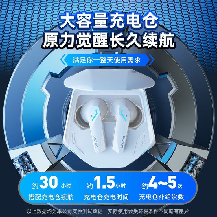 联想 真无线蓝牙耳机 GM2pro 雅物文化礼品定制 黑色/白色