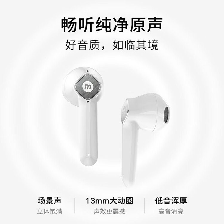 小贝壳真无线降噪无线耳机 BT11 送客户员工商务伴手礼 黑色/白色