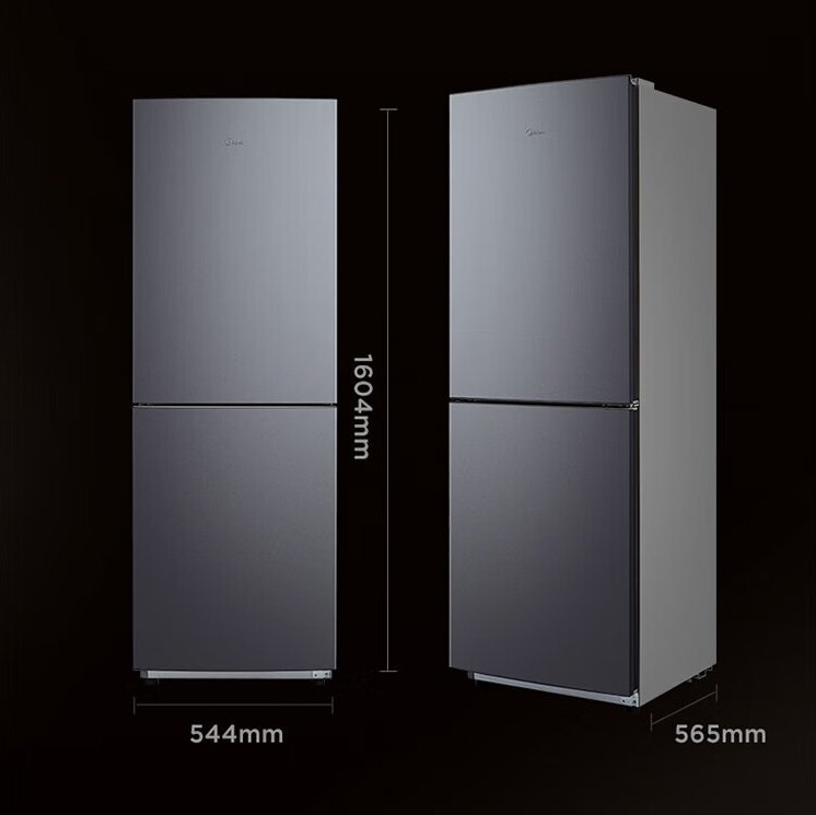 美的 两门小型不占地 节能低噪电子控温冰箱家用 BCD-186WMA