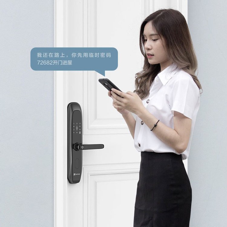 萤石智能家居 握开式指纹锁 一握即开6种解锁方式 密码锁 CS-DL20C