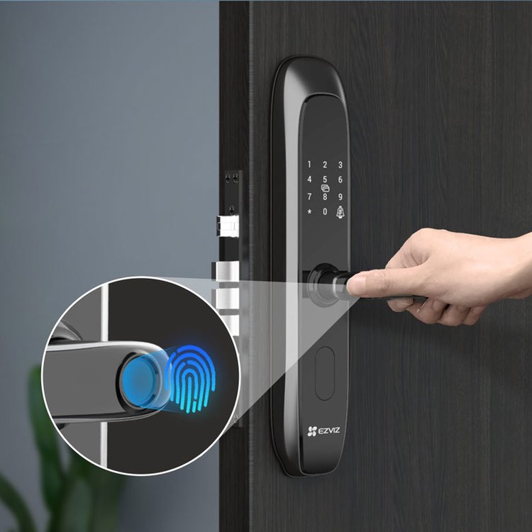 萤石智能家居 握开式指纹锁 一握即开6种解锁方式 密码锁 CS-DL20C