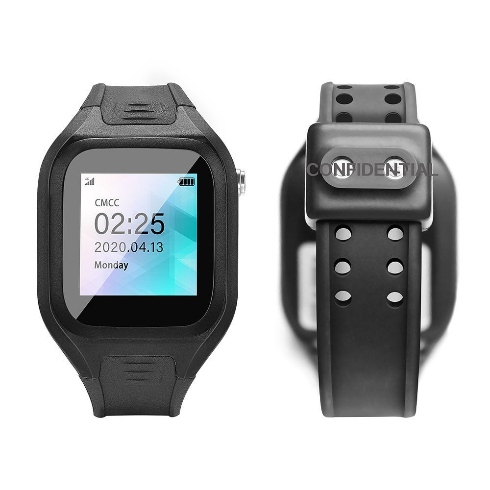 疾控中心定位管控系统 防疫人员智能定位追踪手表 电子围栏警报手环 黑色