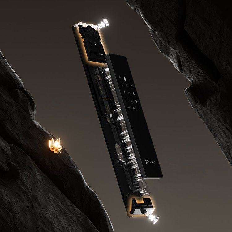 萤石智能家居门锁DL50FVX AI双摄全自动人脸视频锁掌静脉识别 摩卡金