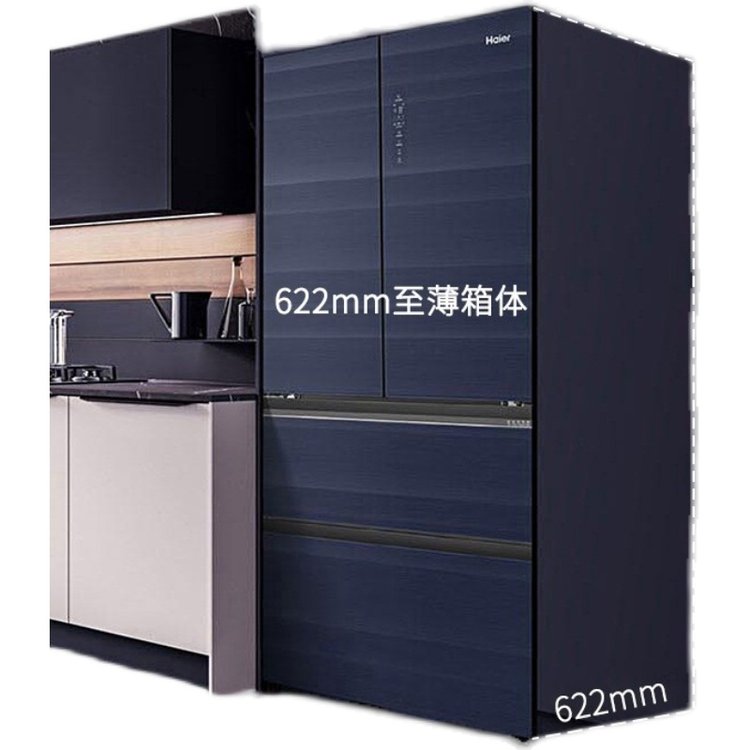Haier/462/502/法式多门节能双变频多门平隐嵌入智能家用冰箱 KMI玻璃