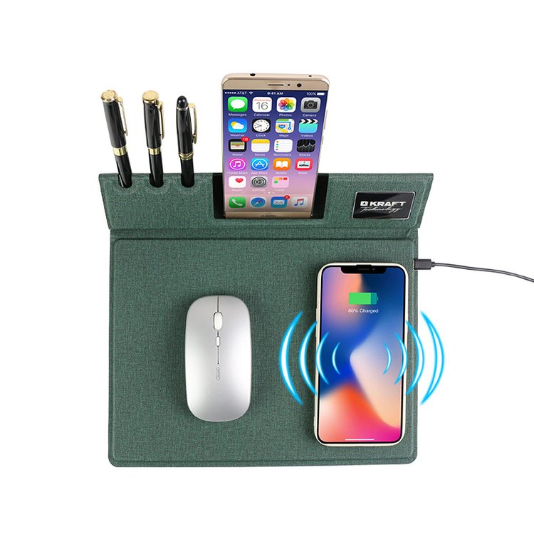 定制礼品无线充电鼠标垫多用途LED发光手机支架 5V-2A