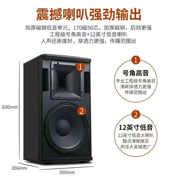 狮乐S62B+BX112+SH10 12寸200W会议音响 企业培训功放 黑色