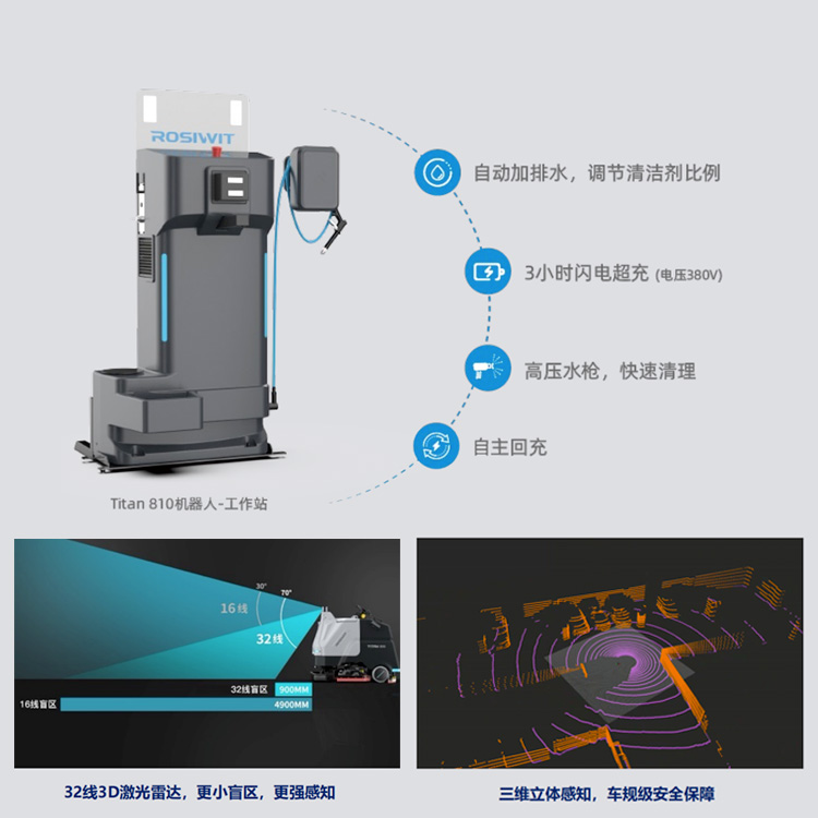 耐特达工业扫地机器人 大型工厂车间 智能扫洗一体机 Titan810