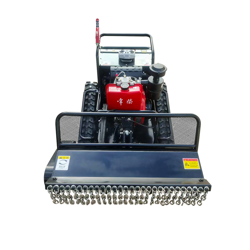 小型遥控碎草机12马力柴油割草机多地形履带式除草机 黑色