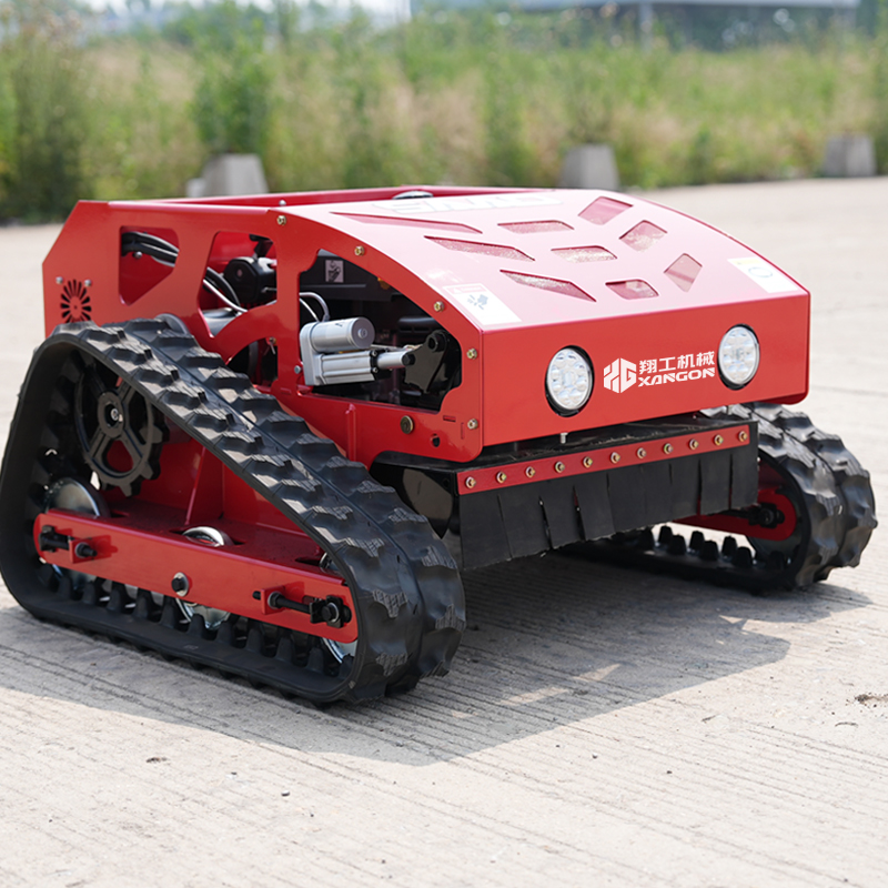 小型遥控碎草机草坪修剪设备履带式打草割草机 红素