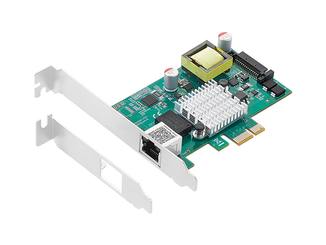 PCIe转单口2.5G POE图像采集卡，IO-PCE225P-GLAN 乐扩