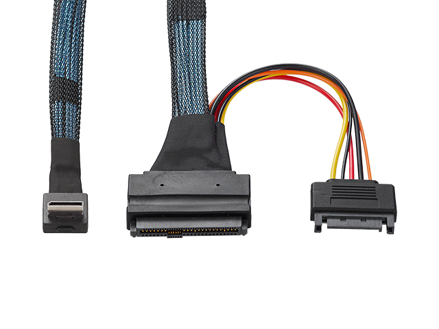 Oculink SFF8611转SFF8639 0.5m 90度,IO-CAB861159 乐扩