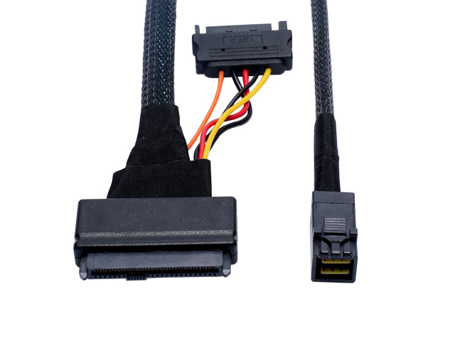 SFF8643 转 SFF8639数据线 1米、0.5米,IO-CAB40120 乐扩