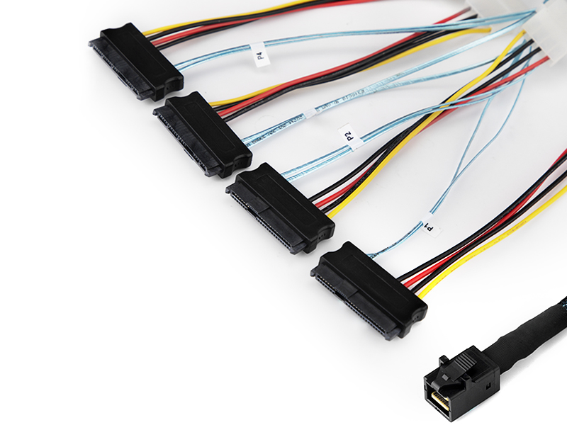 MiniSAS HD(SFF8643)转SAS29P+大四P*4 L=1米，IO-CAB864314 乐扩