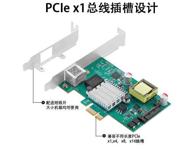 PCIe转单口2.5G POE图像采集卡,IO-PCE225PL-GLAN 自动极性校正