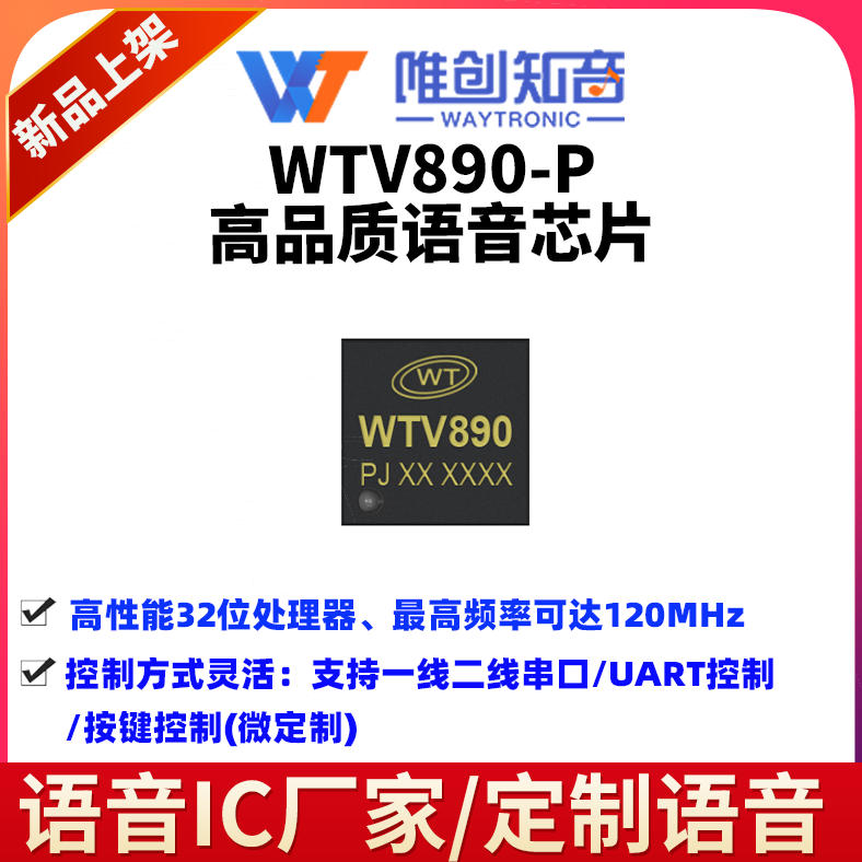 唯创知音 WTV语音芯片 口算宝ic 丰富IO口资源定制方案 Flash256 