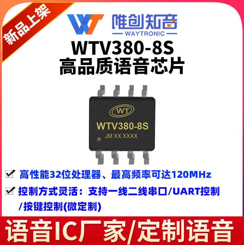 唯创知音 WTV语音芯片 口算宝ic 丰富IO口资源定制方案 Flash256 