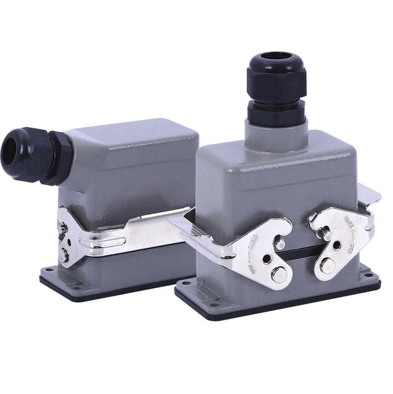 带防尘盖矩形重载连接器航空插头插座公母对插4-128芯 HDC-HE 16A