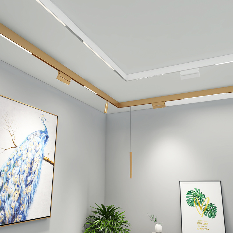 嵌入无主灯 环保导轨灯 白色调光智能磁吸轨道灯明 2700-6500K